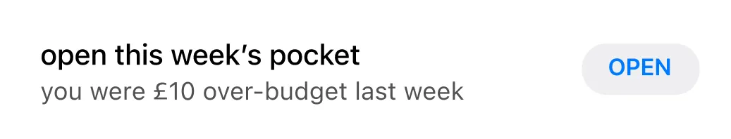 Weekly budget
