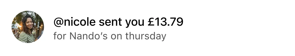 Send money to @handles
