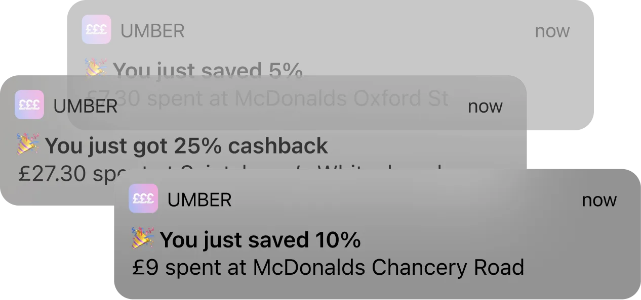 Umber notifications from friends