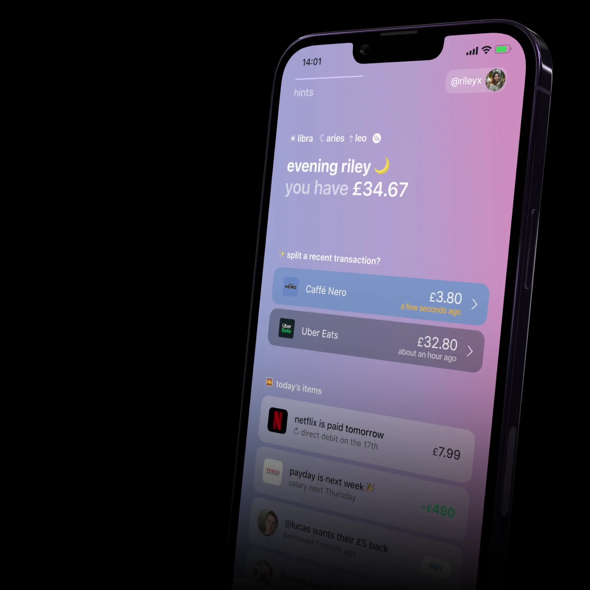 The Umber app on a phone